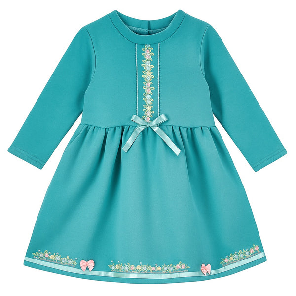 Teal Floral Baby Dress