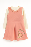 Peach Quilted Winter Dress