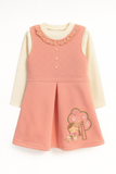 Peach Quilted Winter Dress