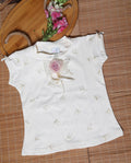 Ivory Blossom Bow Top