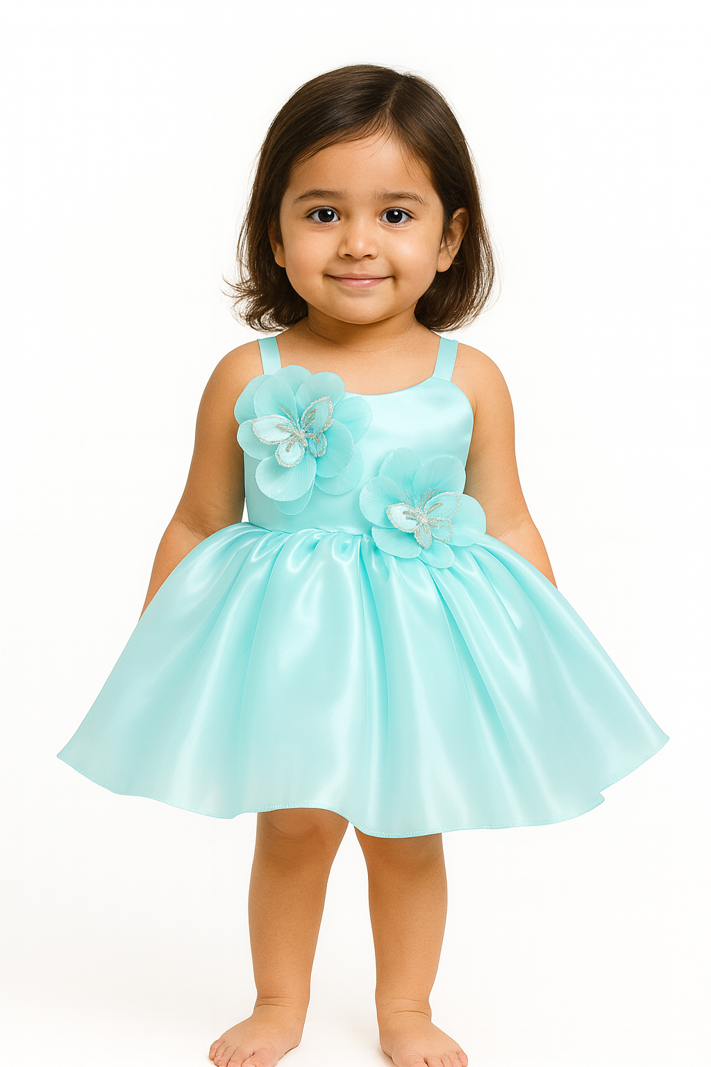 Elegant Aqua Blue Party Frock