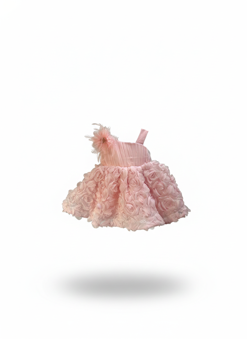 Blush Rosette Princess Dress