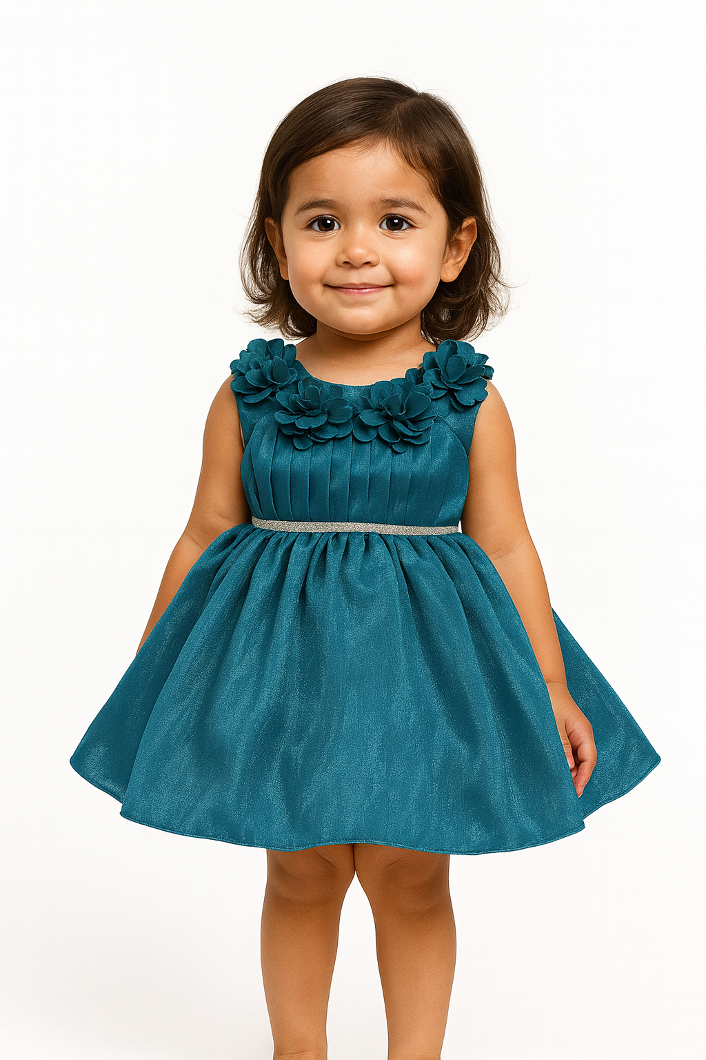 Elegant Teal Party Frock