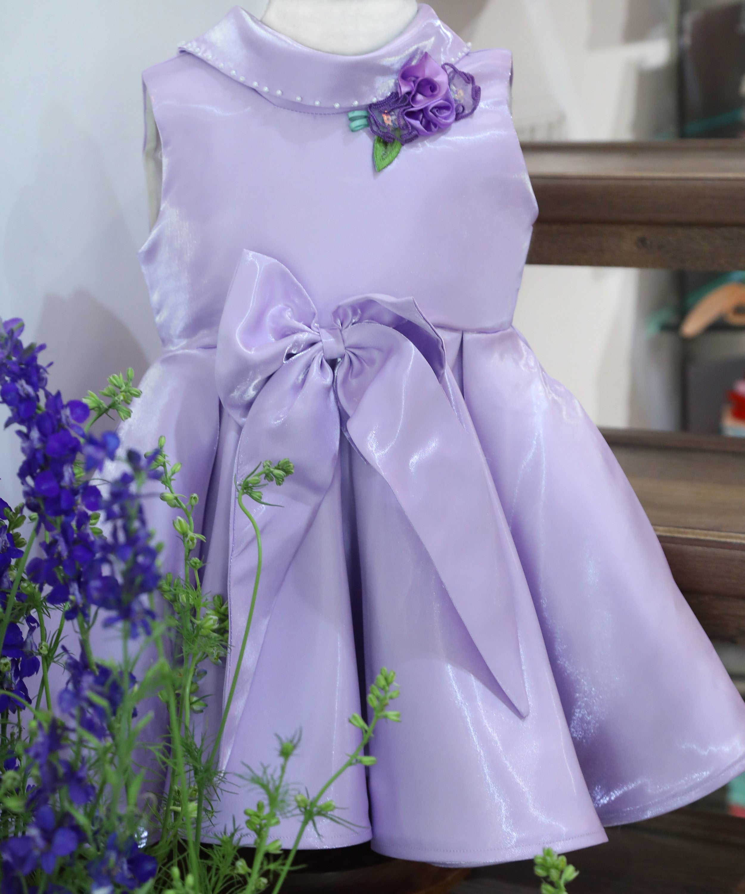 Lavender Elegance Satin Dress