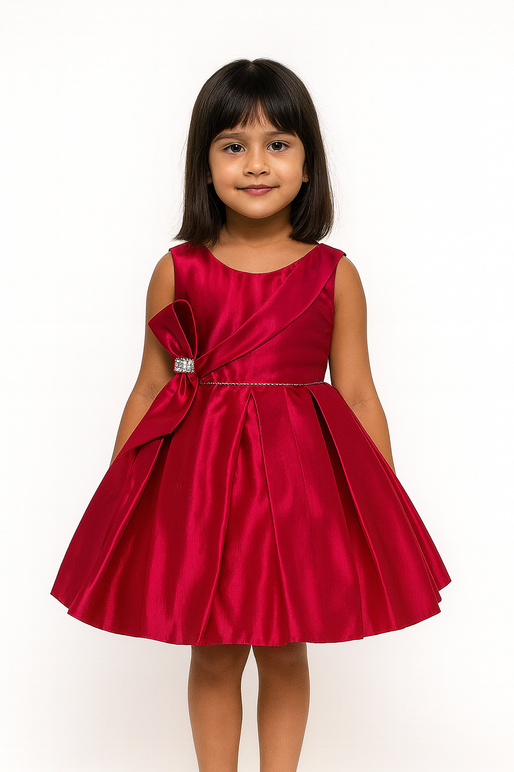 Stylish Wine Red Party Frock