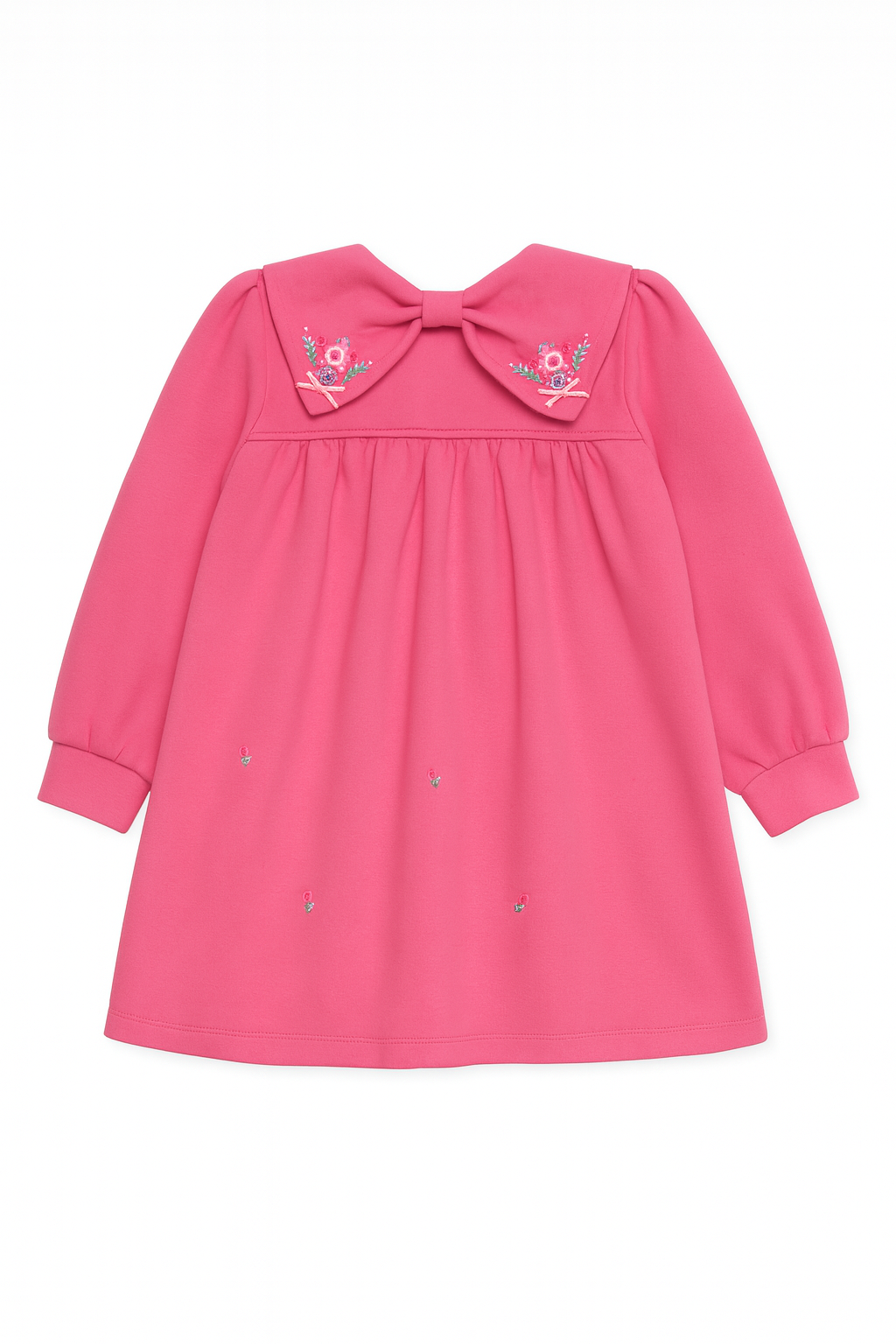 Pink Bow-Collar Baby Dress