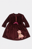Maroon Velvet Baby Dress