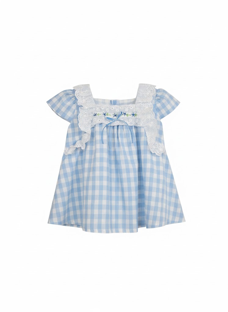Bluebell Gingham Lace Frock
