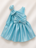 Sky Blue One-Shoulder Bow Party Dress