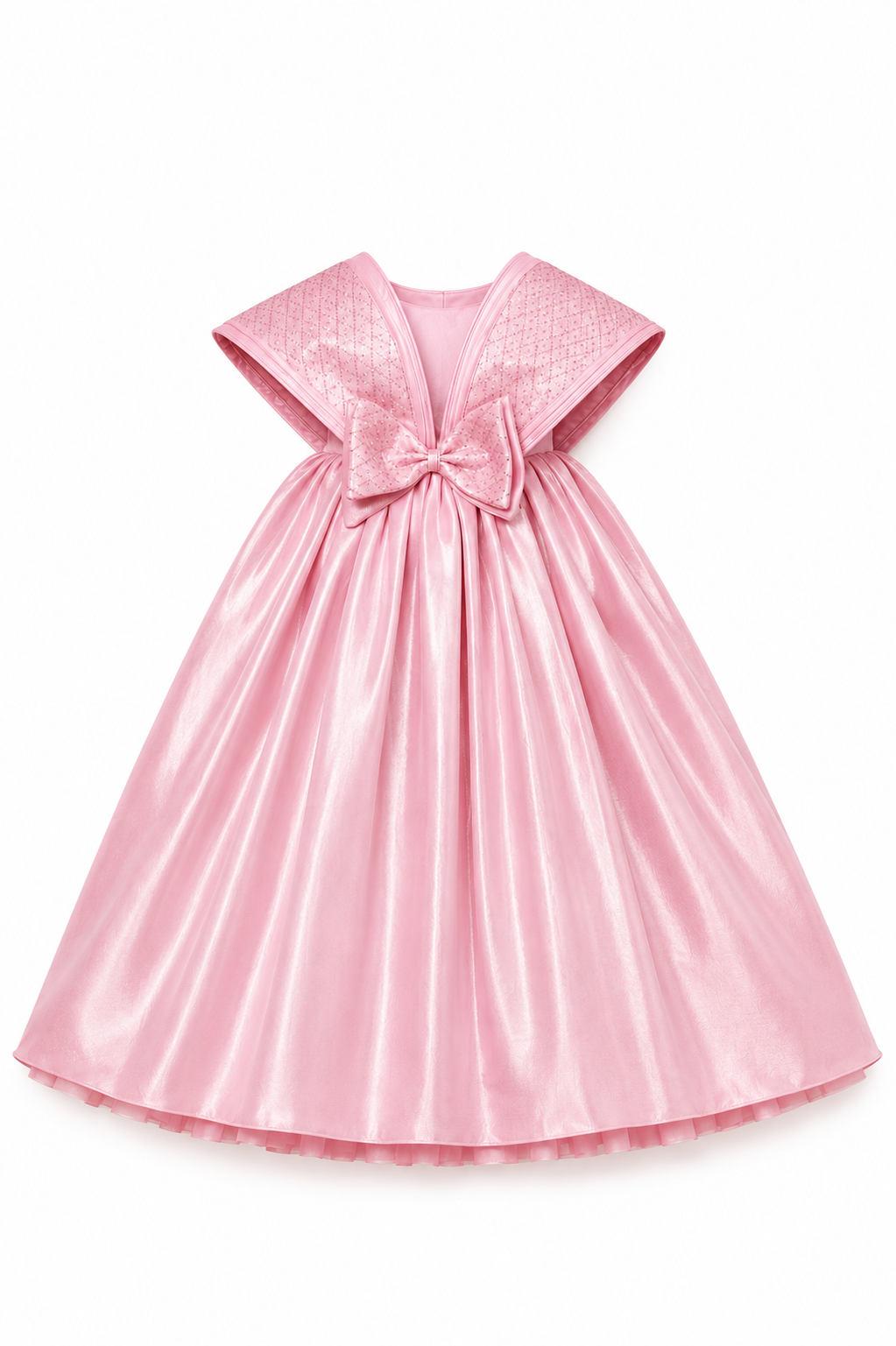 Pink Satin Bow Party Gown