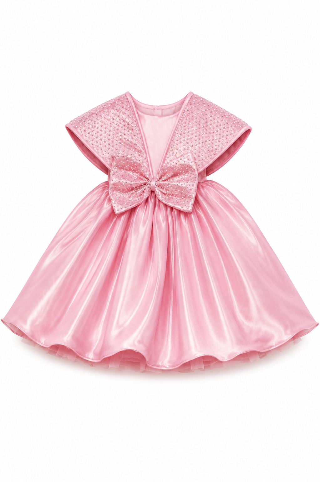Pink Pearl Bow Party Frock