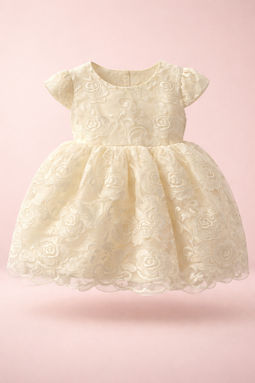 Ivory Bloom Lace Party Frock