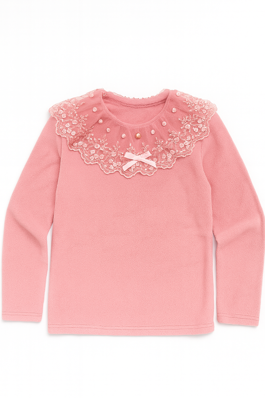 : Pink Pearl Lace Top