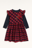 Red Tartan Rose Winter Dress