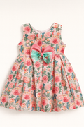 Floral Print Party Dress with Satin Bow