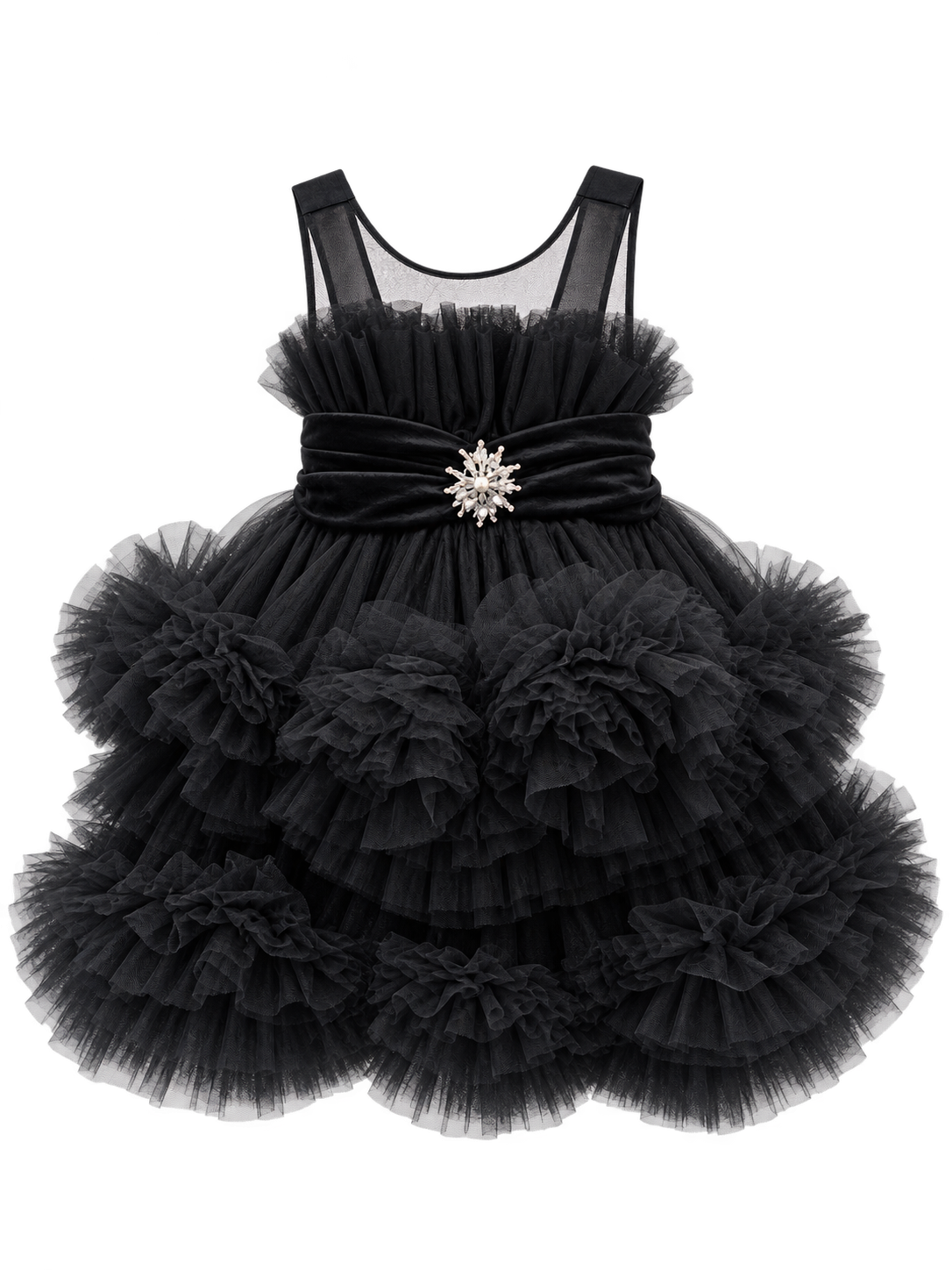 The Midnight Blossom Tulle Party Frock