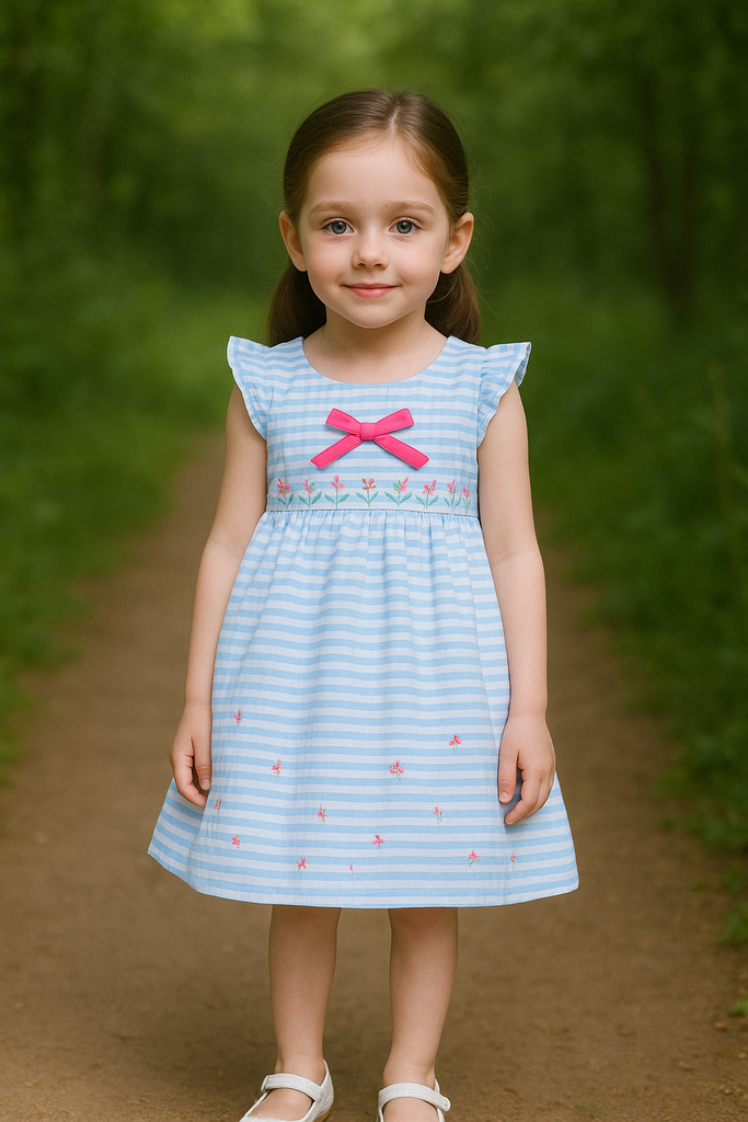 Blue Stripped Cotton Frock