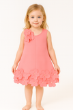 Coral 3D Flower A-Line Party Dress