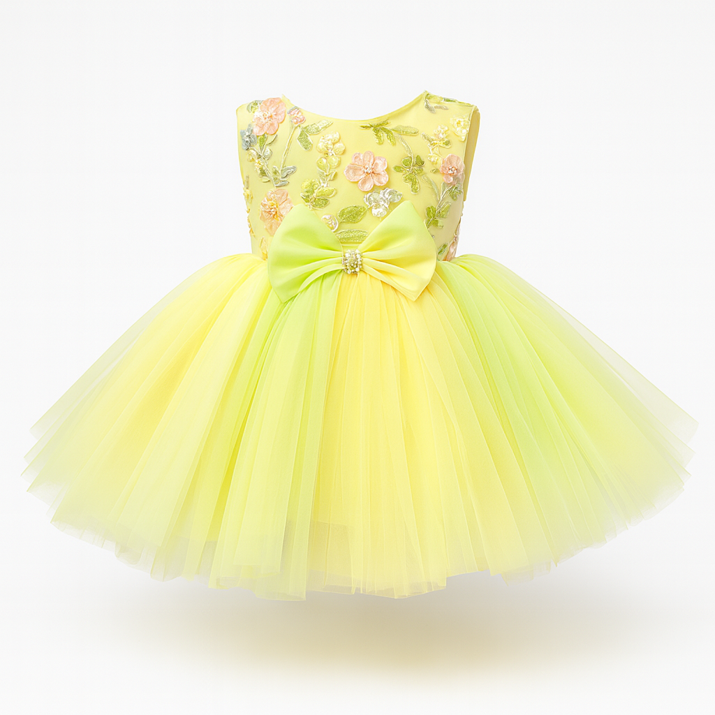 Golden Bloom Party Frock