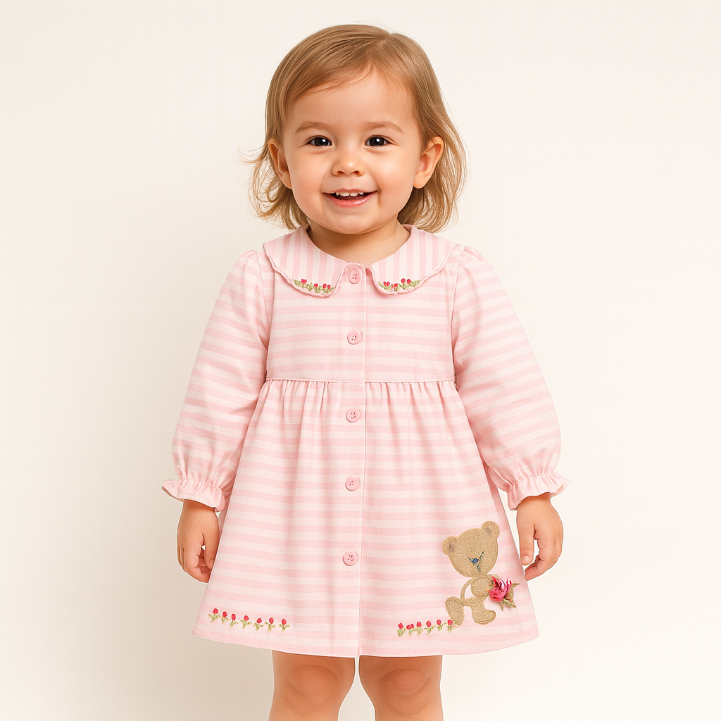 Pink Teddy Stripe Dress