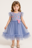 Lavender Garden Embroidered Tulle Frock