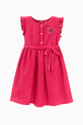 Rosy Charm Ruffle Dress