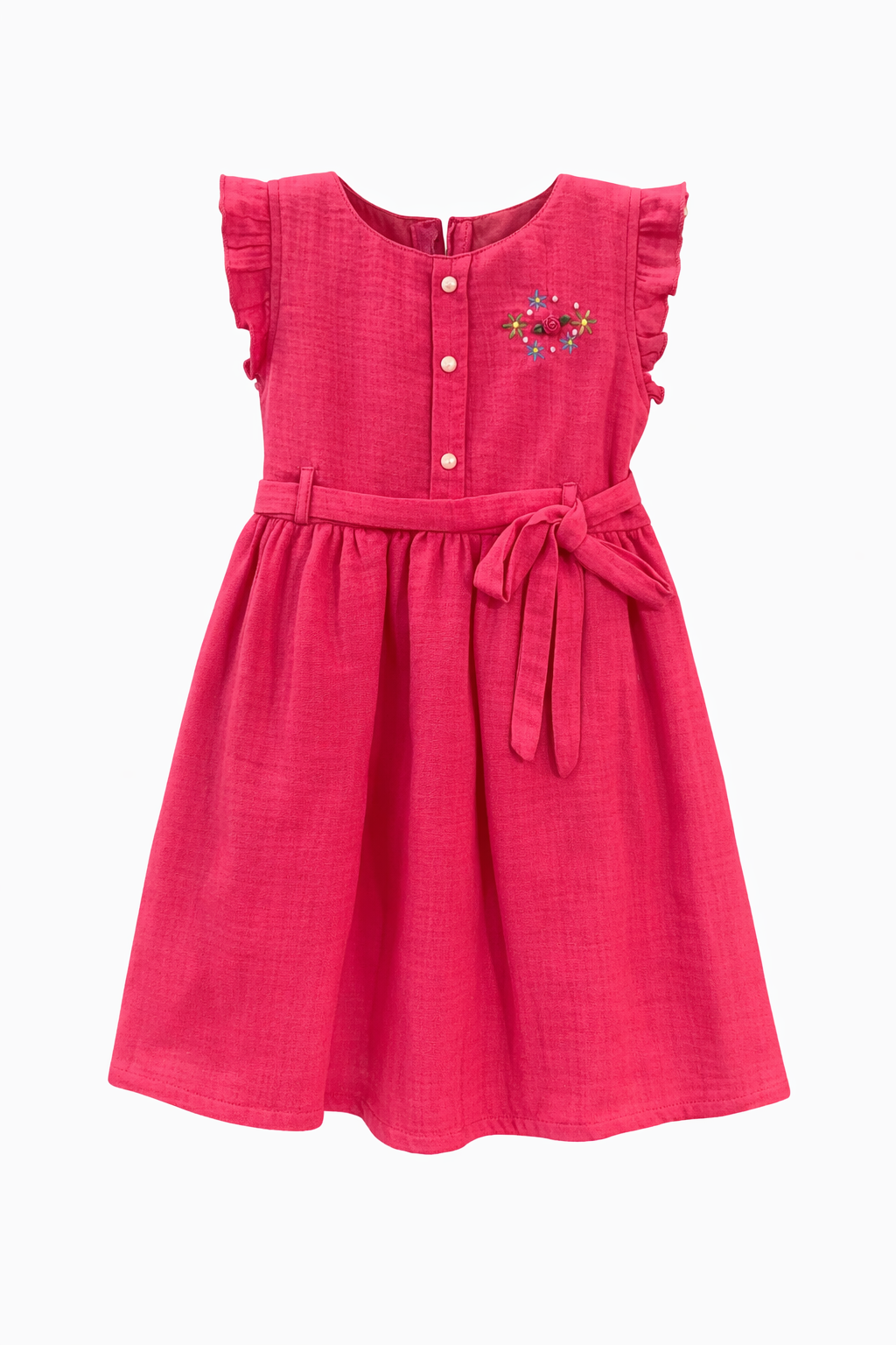 Rosy Charm Ruffle Dress