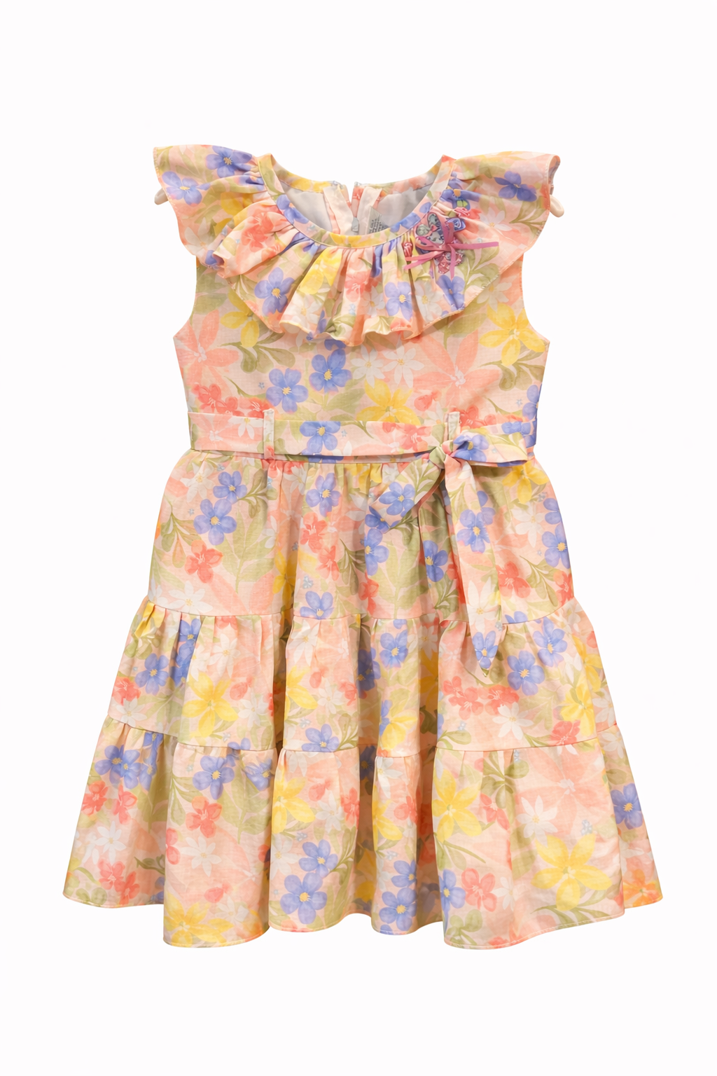 Sunset Garden Ruffle Dress