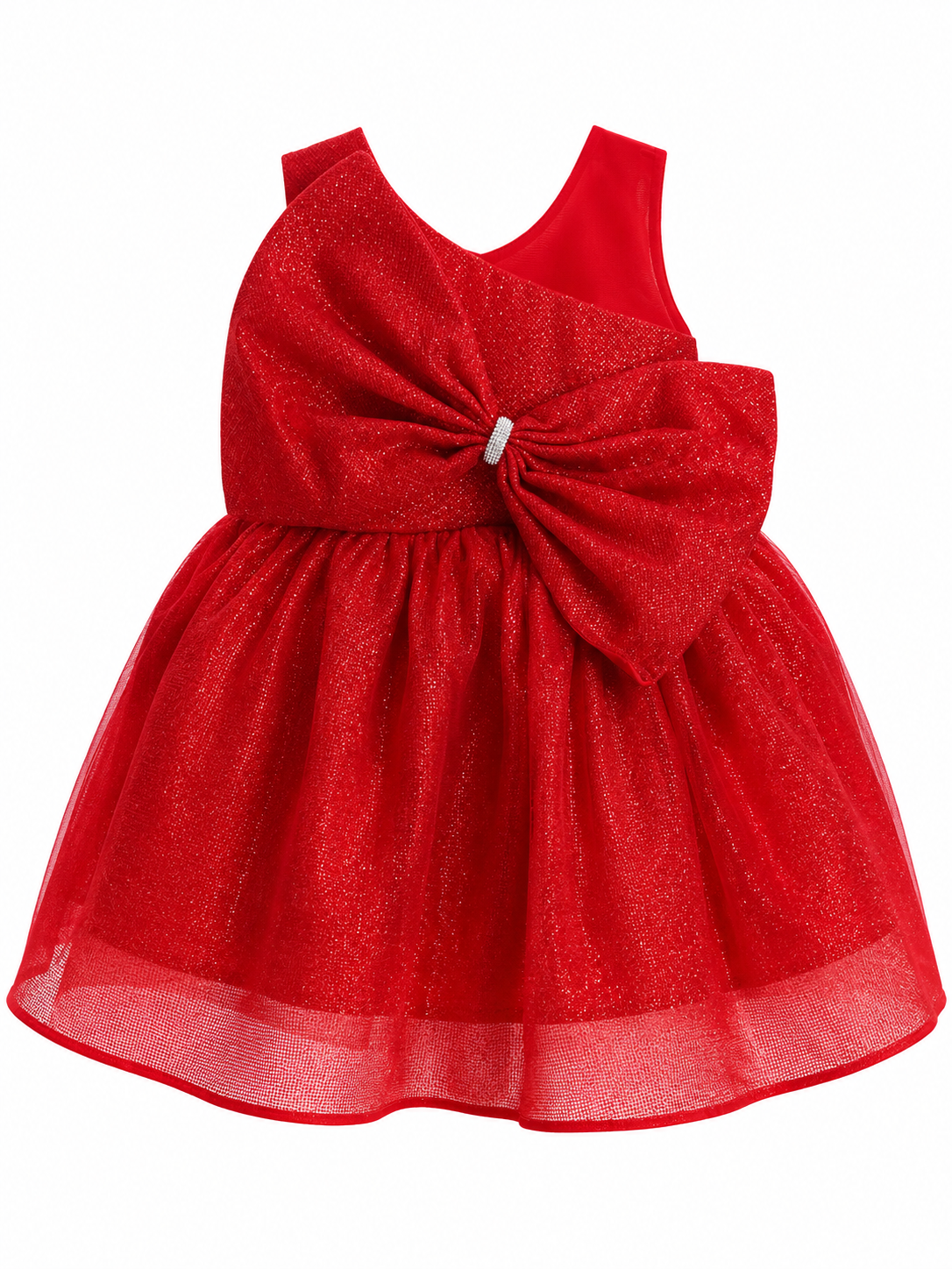 Red Glitter Bow Frock