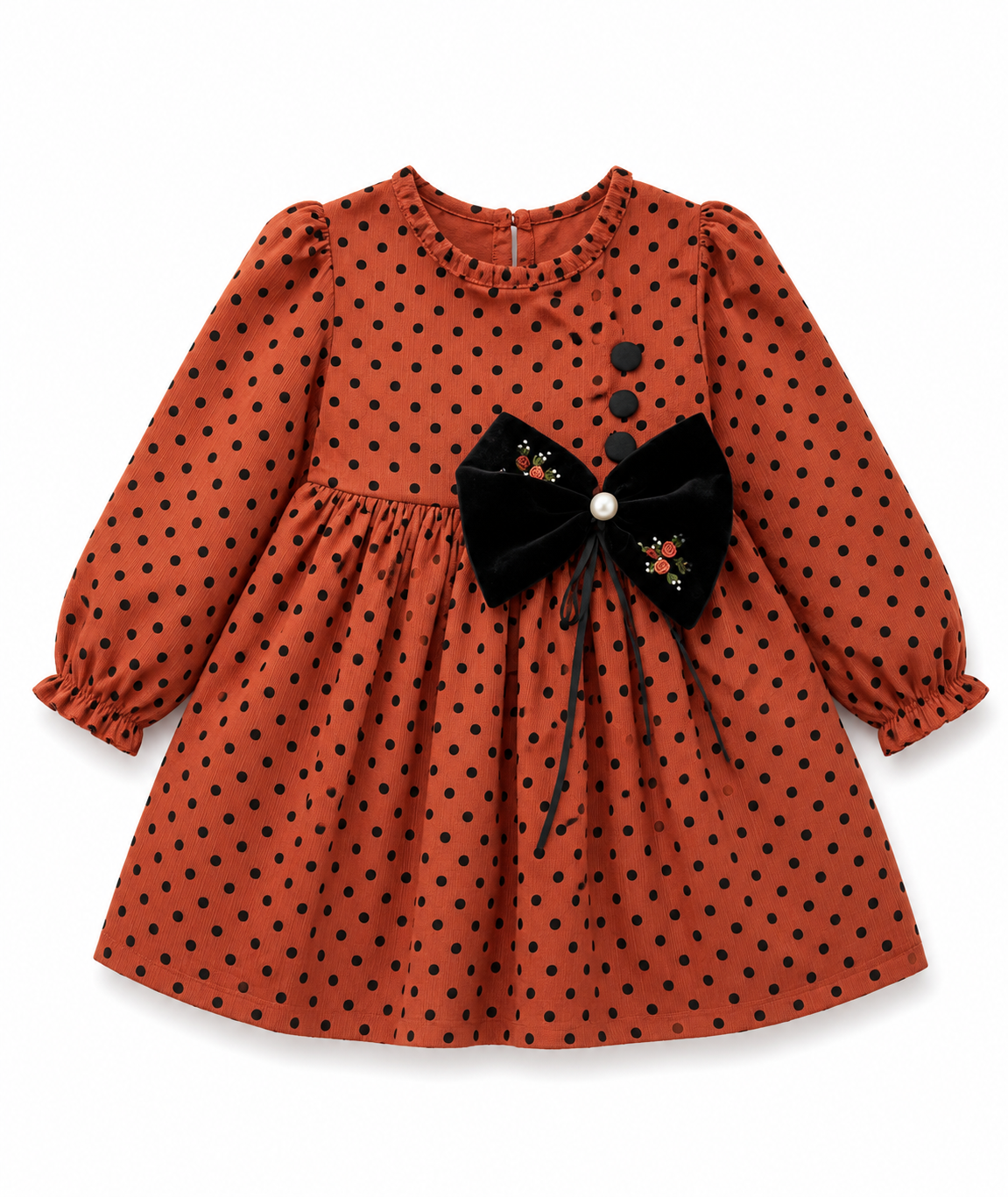 Autumn Polka Bow Dress