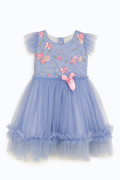 Lavender Garden Embroidered Tulle Frock