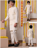 Ivory Kurta Set with Embroidered Nehru Jacket