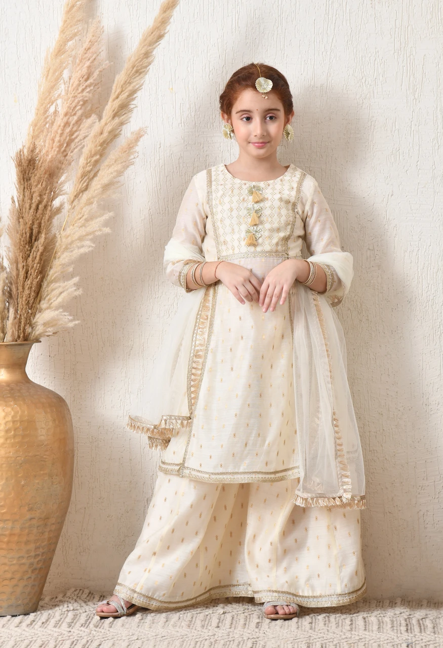 Girls Printed 3-Piece Kurta Suit Set