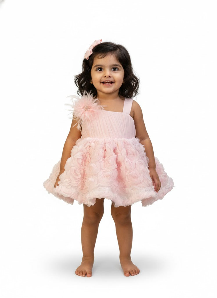 Blush Rosette Princess Dress