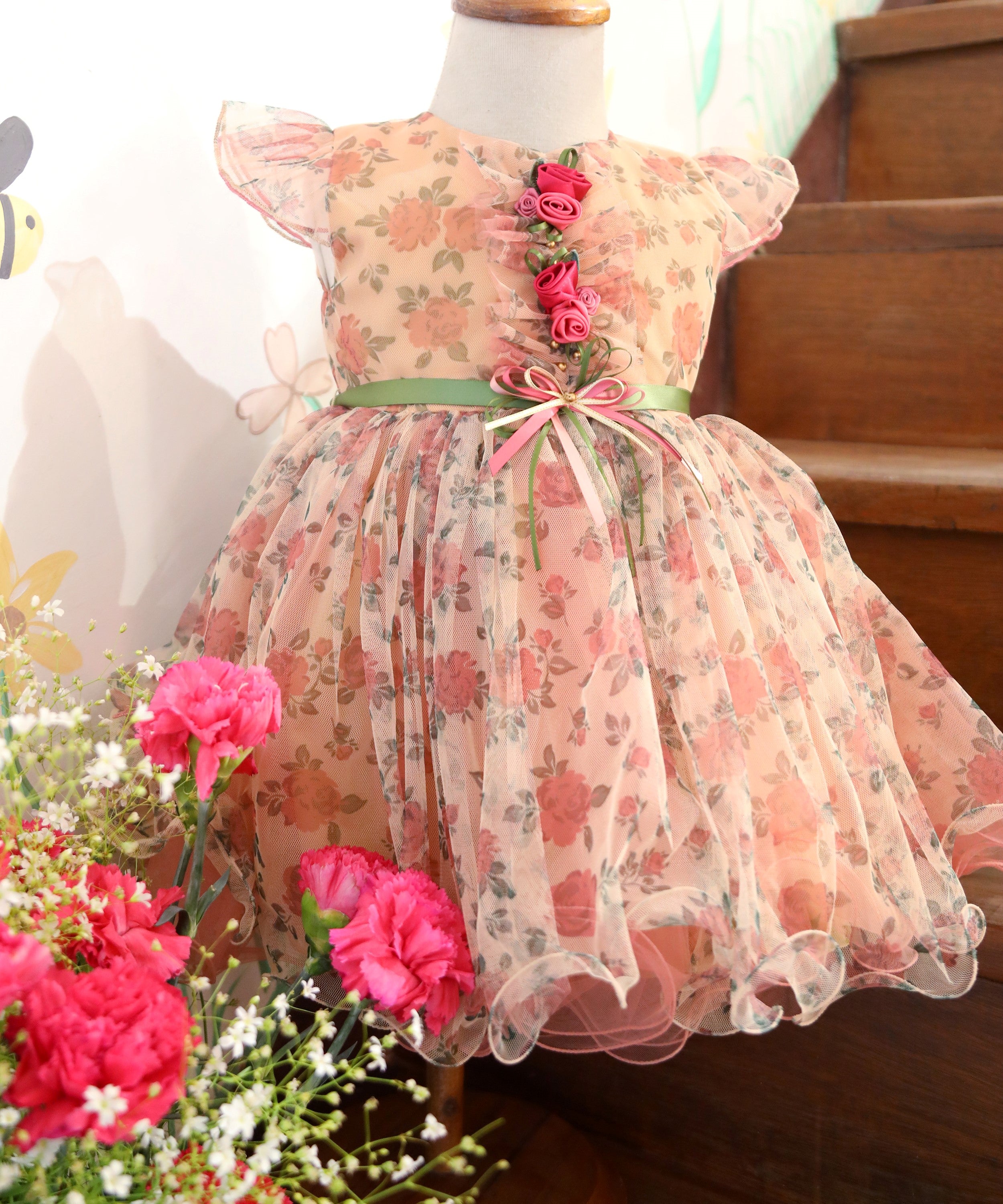 Vintage Rose Garden Party Dress