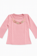 Pink Rosette Necklace Top