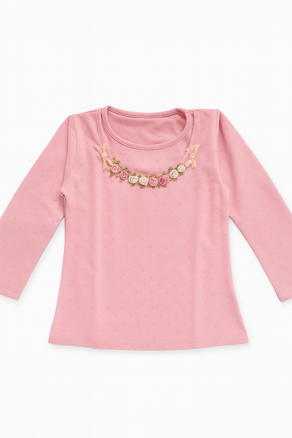 Pink Rosette Necklace Top