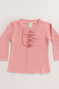 Pink Ruffle Knit Top