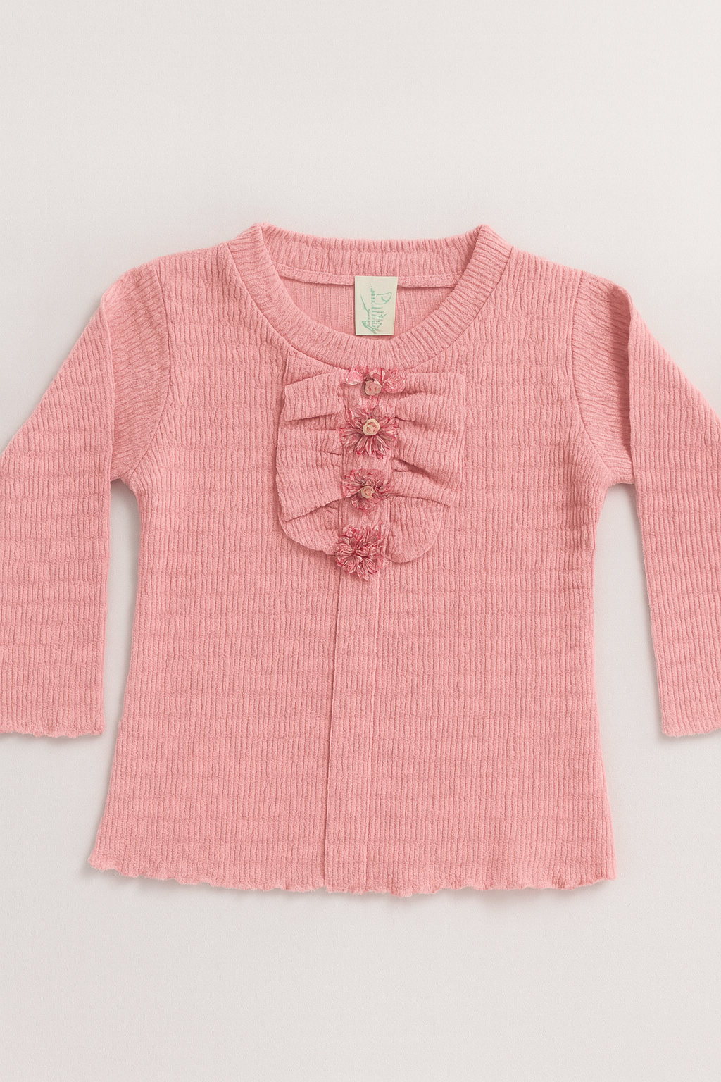 Pink Ruffle Knit Top