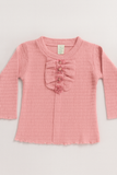 Pink Ruffle Knit Top