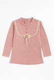 Dusty Pink Lace-Bib Top