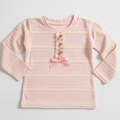 Pink Striped Rosette Top