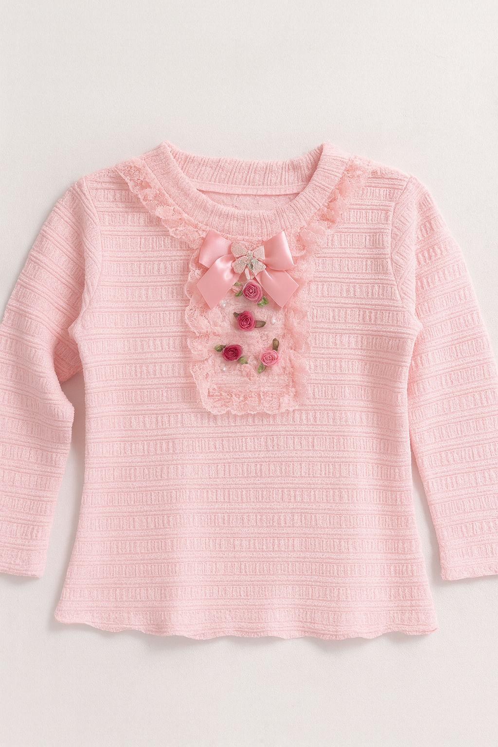 Pink Lace Bow Top