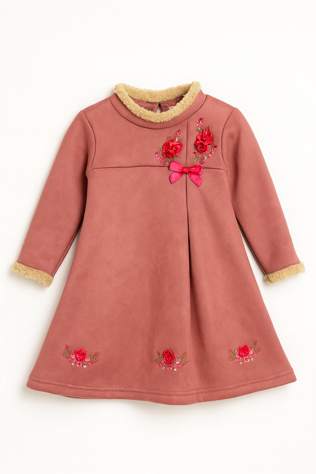 Baby Girl Winter Rose Embroidered Frock