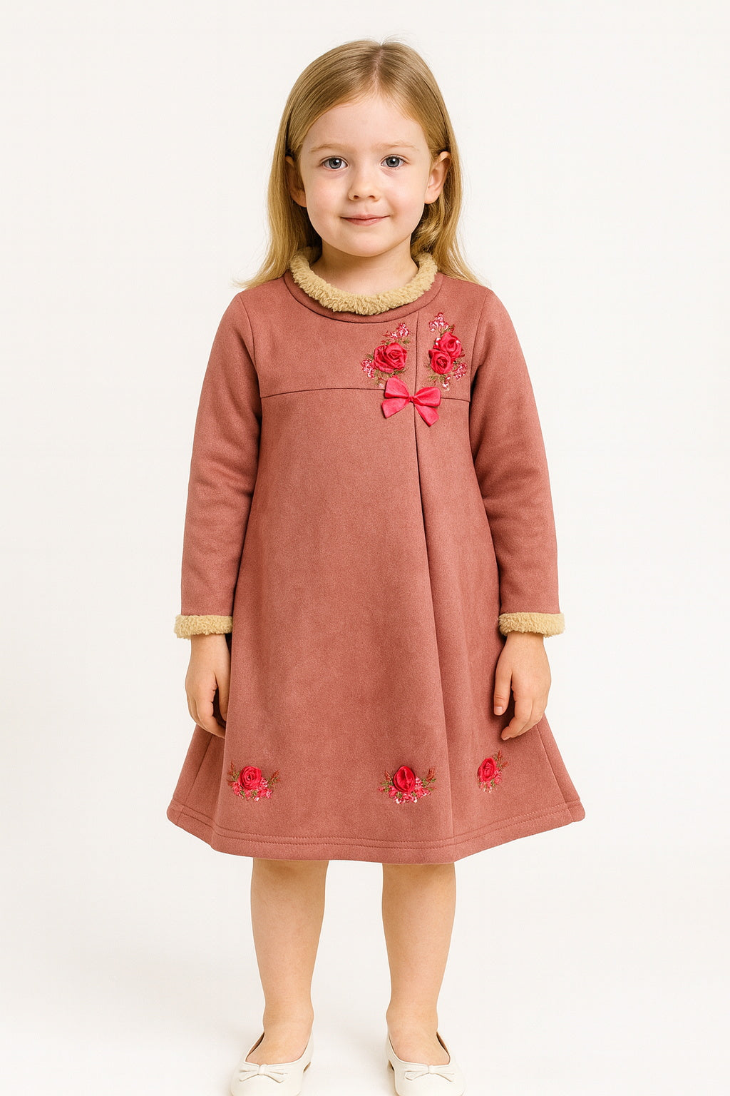 Baby Girl Winter Rose Embroidered Frock