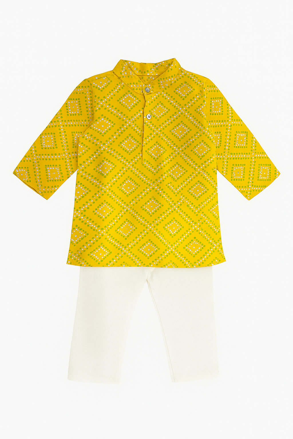 Yellow Bandhani-Inspired Printed Kurta Set