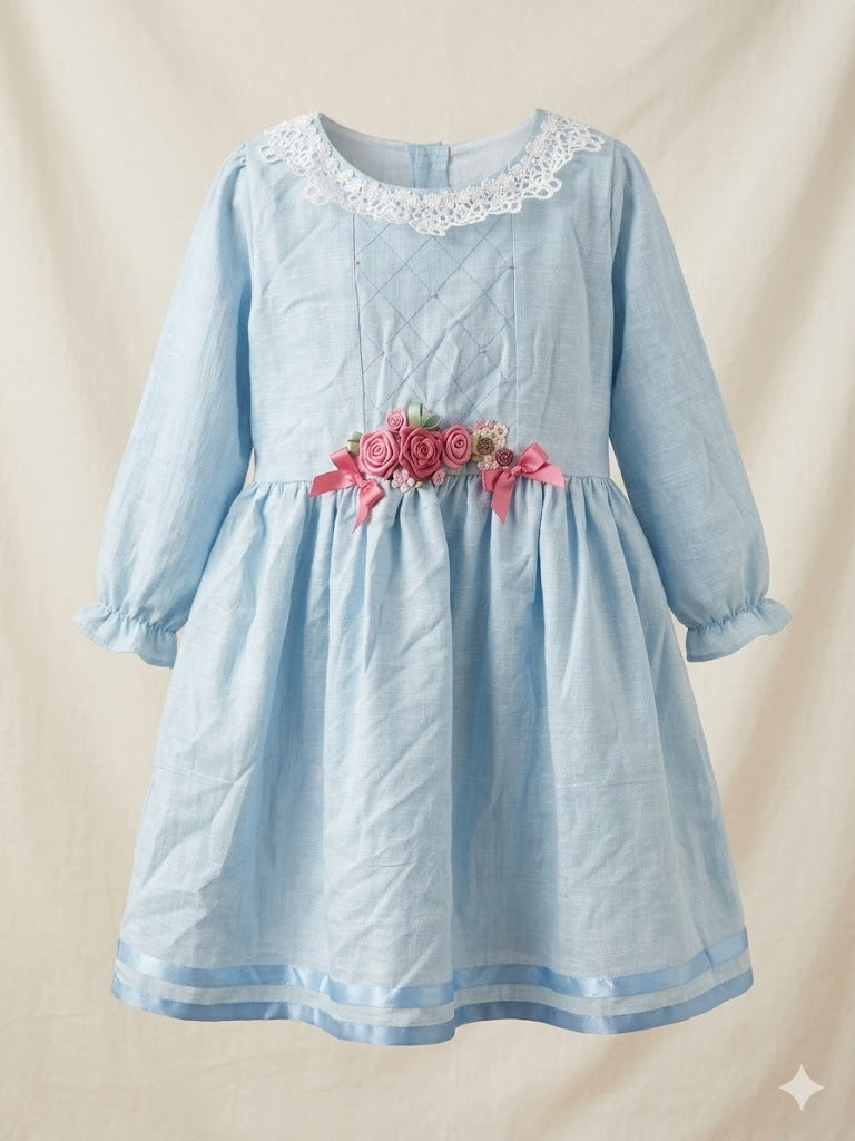 Sky Bloom Lace Dress