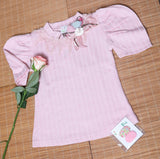 Blush Rose Embellished Puff Sleeve Top