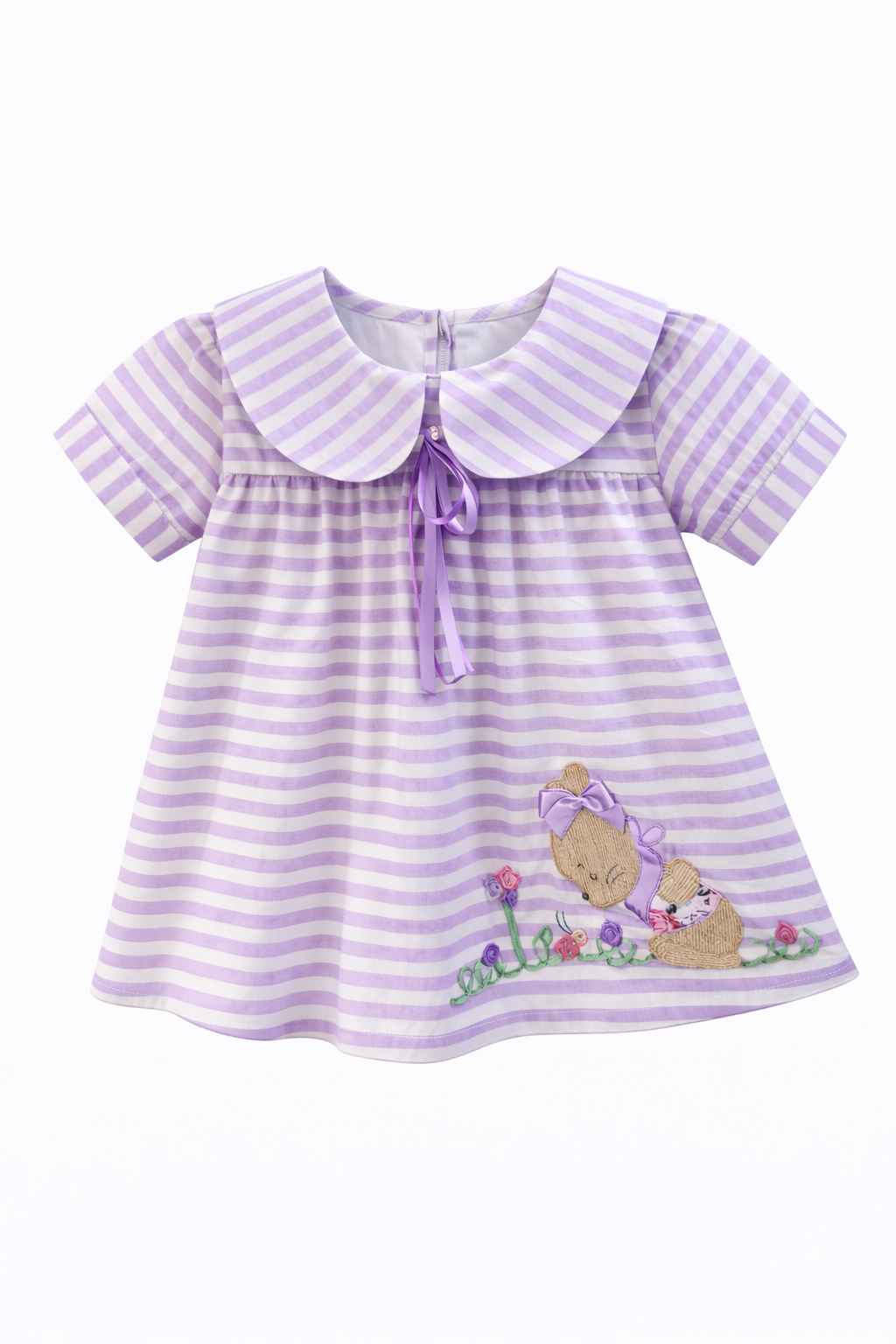 Lavender Bunny Stripe Frock