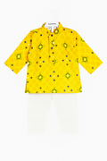 Yellow Printed Kurta Set
